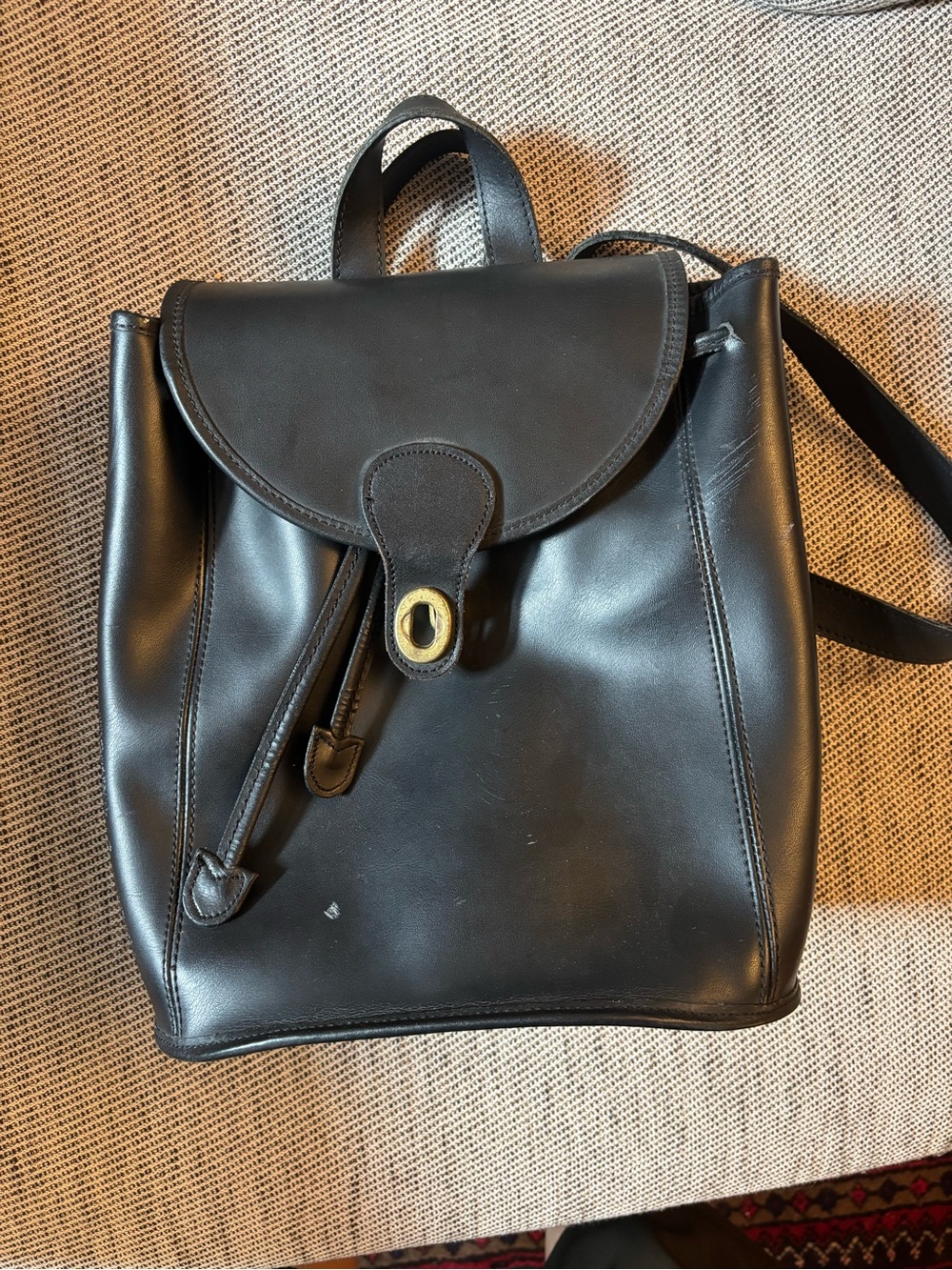 COACH Black Leather Backpack - Picture 2 of 10